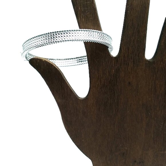 Silver-tone Hinged Crystal Pave Bangle Bracelet Fits Smaller Wrist NWOT - Picture 13 of 15